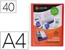 [53044053] CARPETA CARCHIVO ARCHIVEX POLIPROPILENO CANGURO ROJA ESCAPARATE CON ESPIRAL 40 FUNDAS CIERRE GOMAS DIN A4