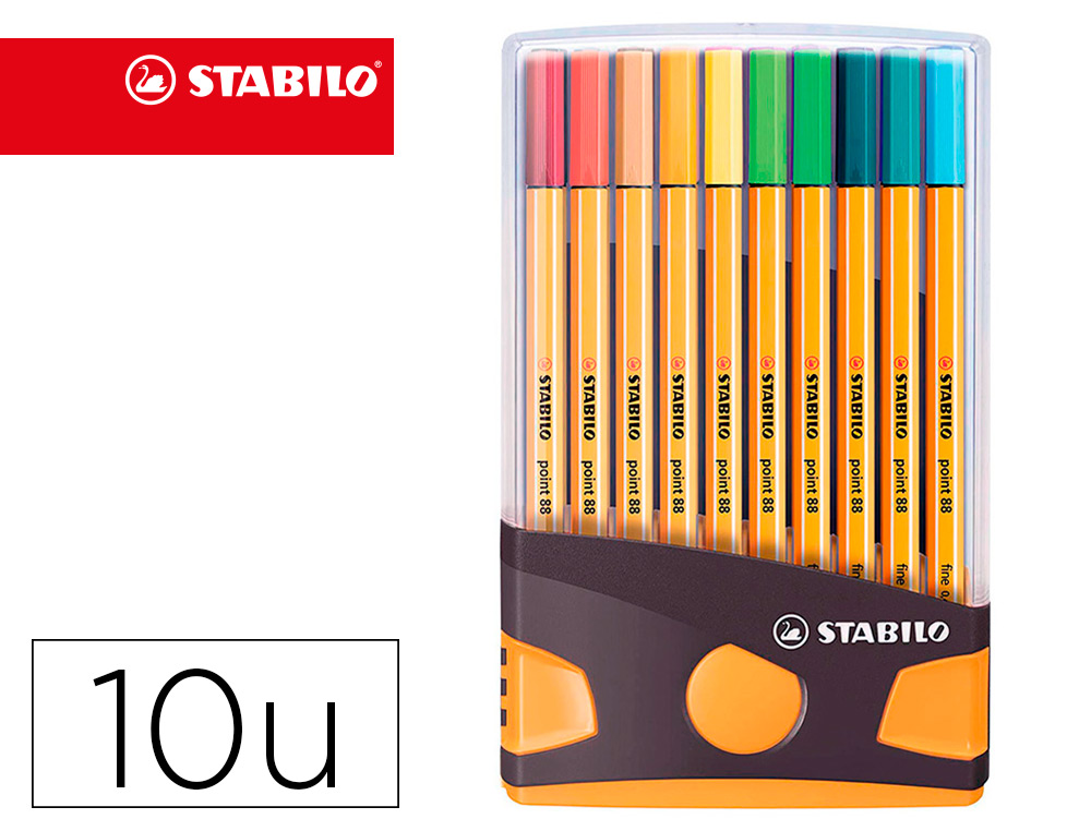 ROTULADOR STABILO PUNTA DE FIBRA POINT 88 COLOR PARADE ANTRACITA/NARANJA ESTUCHE DE 20 UNIDADES COLORES SURTIDOS