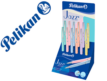 BOLIGRAFO PELIKAN JAZZ PASTEL EXPOSITOR DE 12 UNIDADES COLORES SURTIDOS