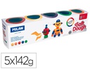 [913505G] PASTA MILAN PARA MODELAR SOFT DOUGH GLITTER CAJA DE 5 BOTES COLORES SURTIDOS 142 G