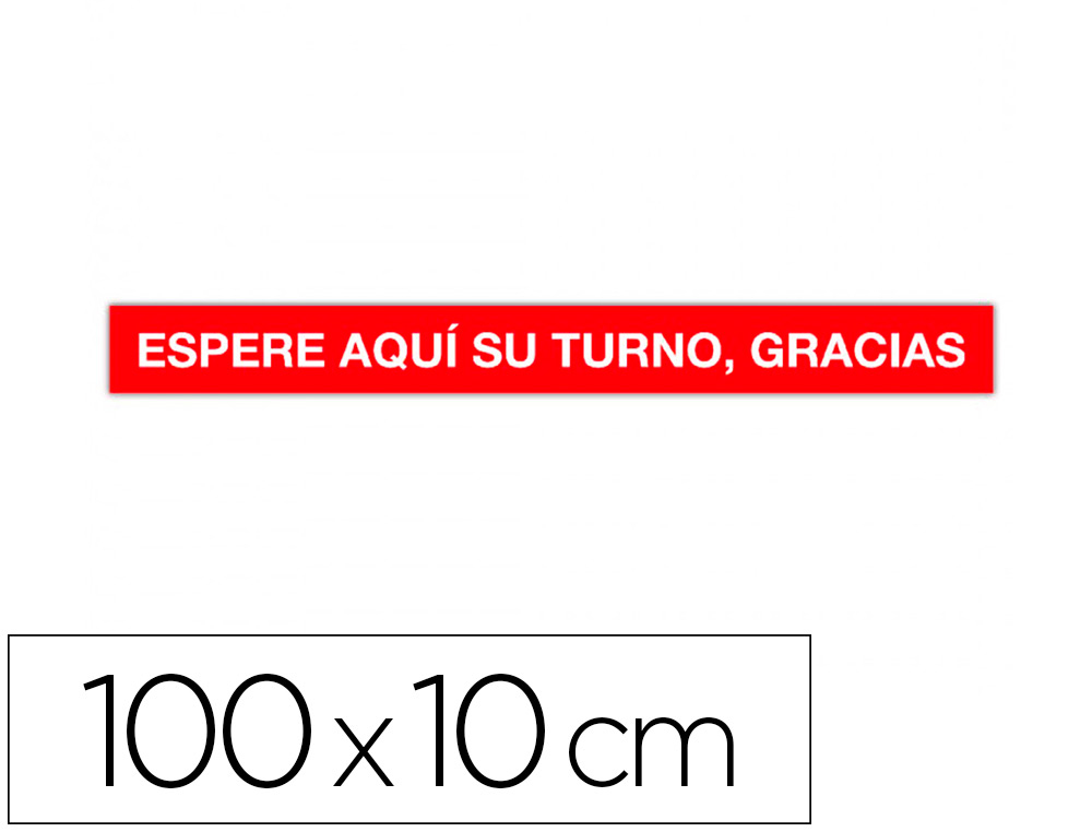 CINTA DE SEÑALIZACION ADHESIVA APLI ESPERE SU TURNO 100 X 10 CM