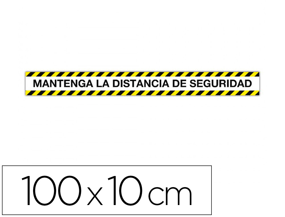 CINTA DE SEÑALIZACION ADHESIVA APLI MANTENGA LA DISTANCIA 100 X 10 CM