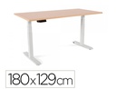 [2003XCR01] MESA ROCADA REGULABLE EN ALTURA ELECTRICAMENTE HASTA 129 CM ESTRUCTURA DE ACERO TABLERO 180 CM COLOR HAYA