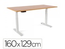 [2002XCR08] MESA ROCADA REGULABLE EN ALTURA ELECTRICAMENTE HASTA 129 CM ESTRUCTURA DE ACERO TABLERO 160 CM COLOR ROBLE