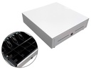 [HS410B2B] CAJON PORTAMONEDAS 8 MONEDEROS 4 BILLETEROS CON LLAVE ELECTRICO BLANCO 410X415X110MM
