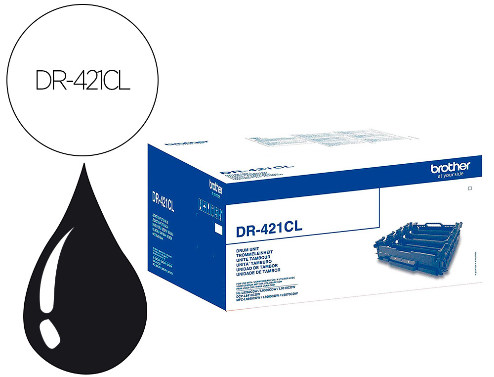 TAMBOR BROTHER DR-421CL CUATRICOLOR PARA IMPRESORAS DCP-L8410CDW / L8260CDW / L8900CDW / L9570CDW /