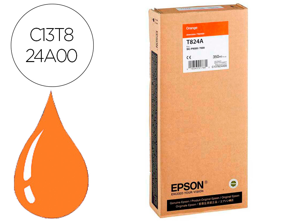 INK-JET EPSON GF SURECOLOR SERIE SC-P NARANJA ULTRACHROME HDX/HD 350ML