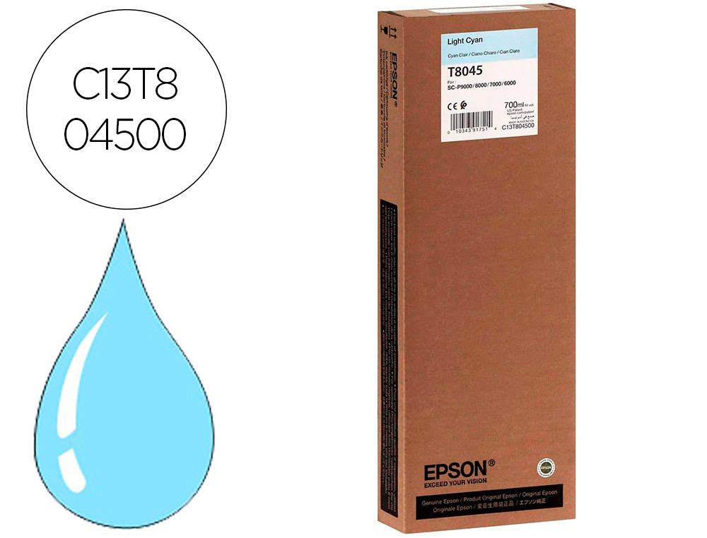 INK-JET EPSON GF SURECOLOR SERIE SC-P LIGHT CIAN ULTRACHROME HDX/HD 700ML