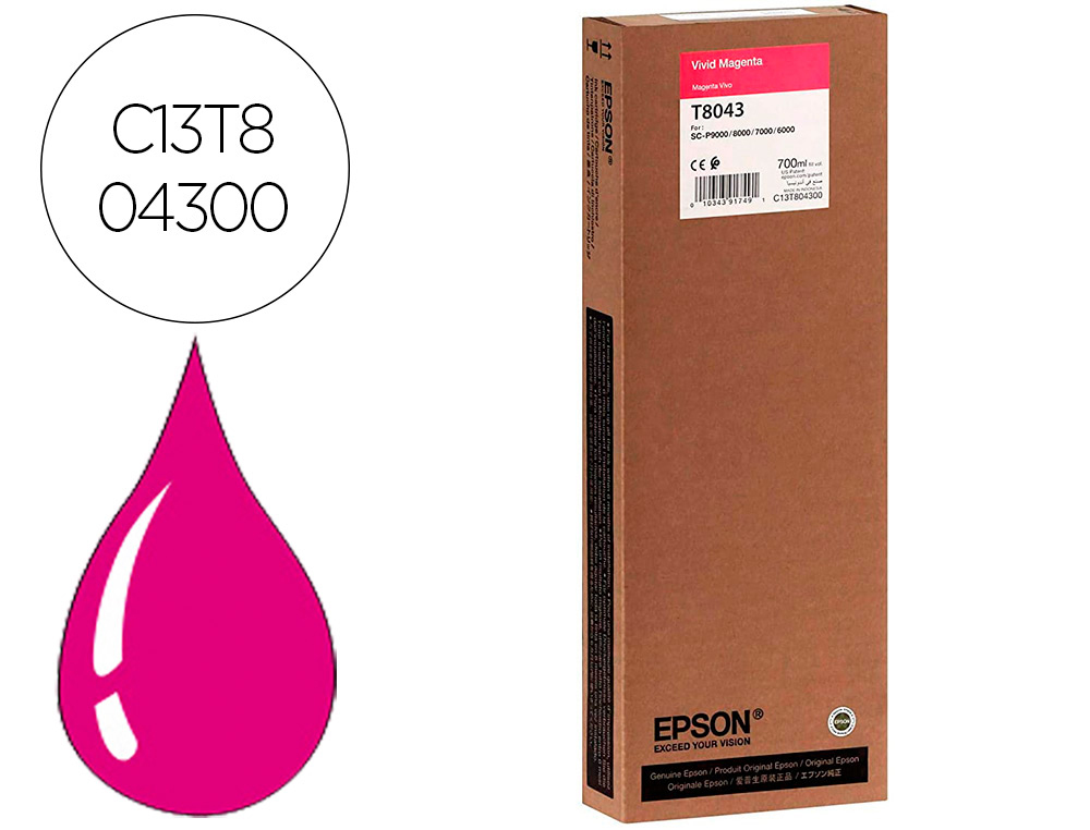 INK-JET EPSON GF SURECOLOR SERIE SC-P VIVID MAGENTA ULTRACHROME HDX/HD 700ML