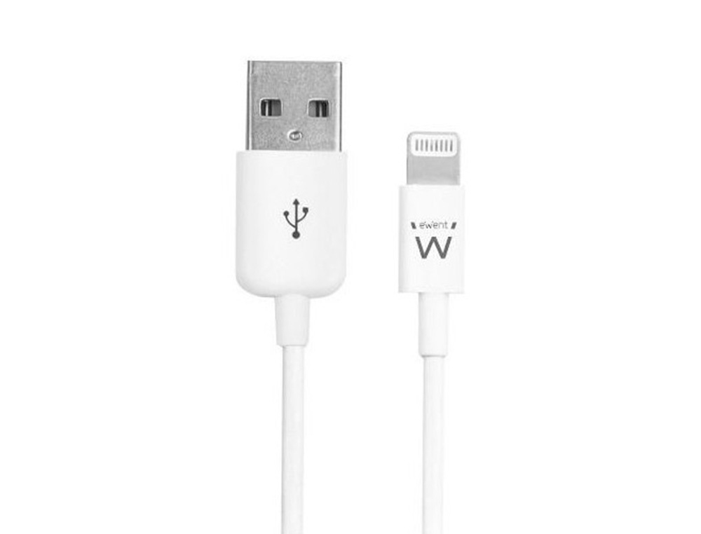 CABLE EWENT USB 2.0 A APPLE LIGHTNING LONGITUD 2 MT