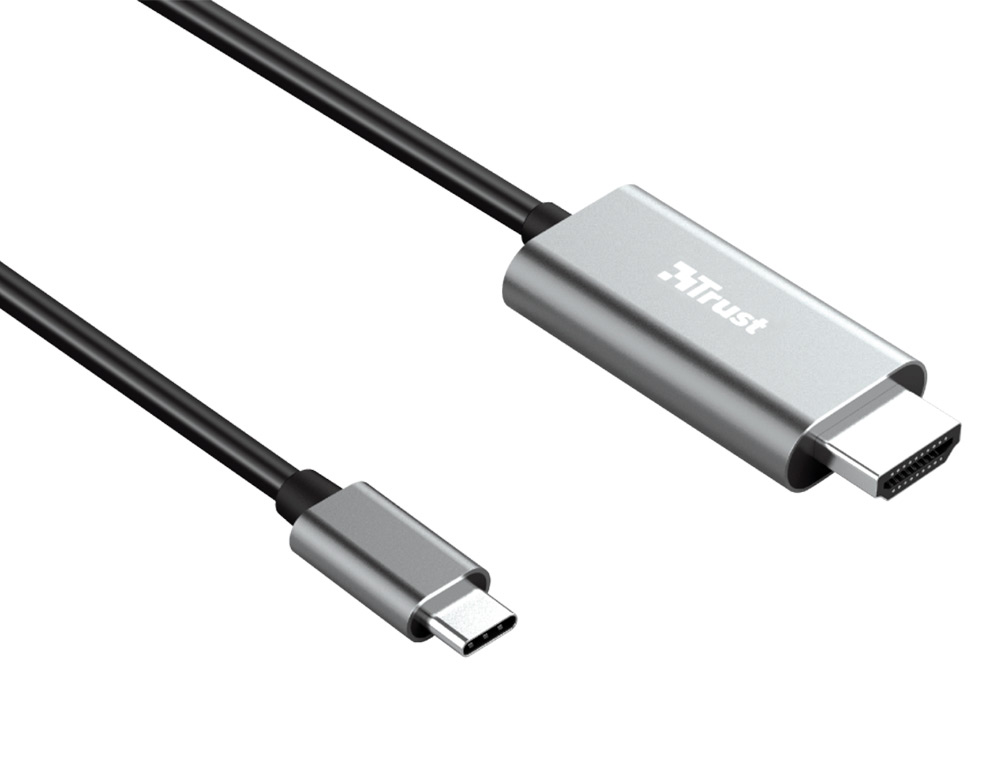 CABLE TRUST CALYX ADAPTADOR USB-C A HDMI LONGITUD 1,8 M COLOR NEGRO