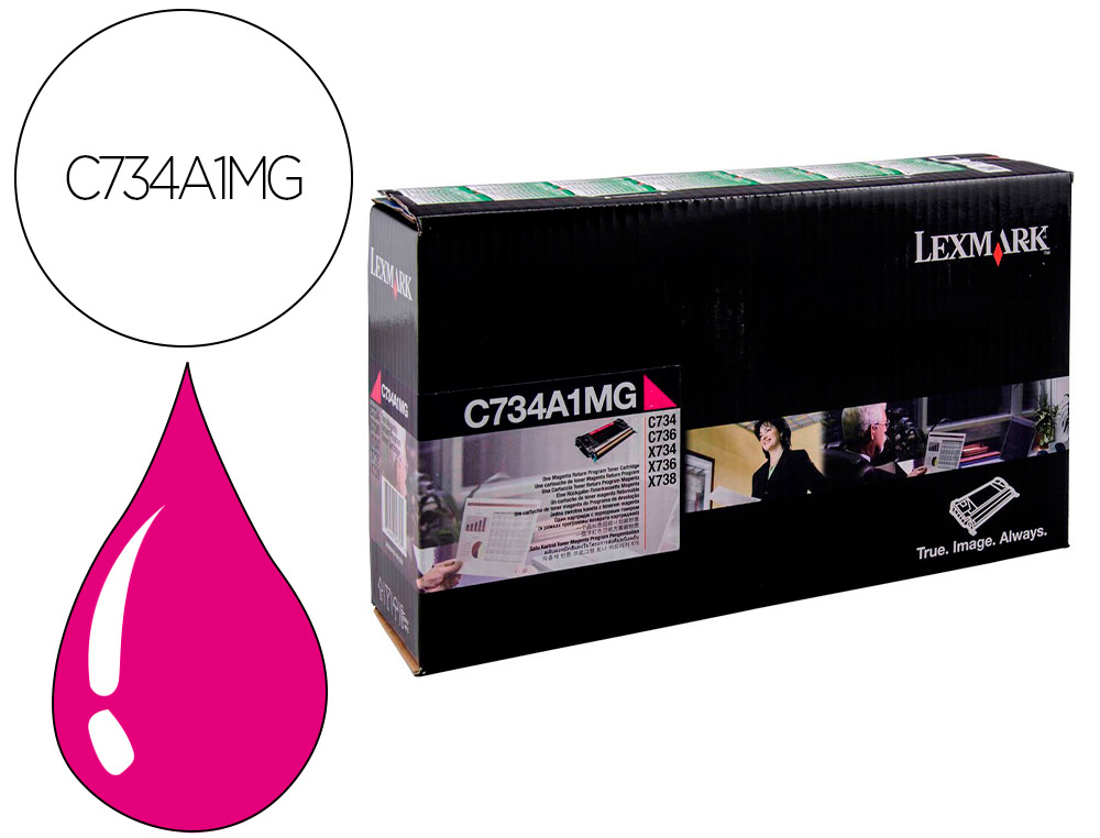 TONER LASER LEXMARK C734 MAGENTA 6000 PAGINAS
