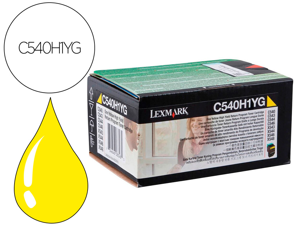 TONER LASER LEXMARK C540H1YG AMARILLO C540/ 2000 PAGINAS