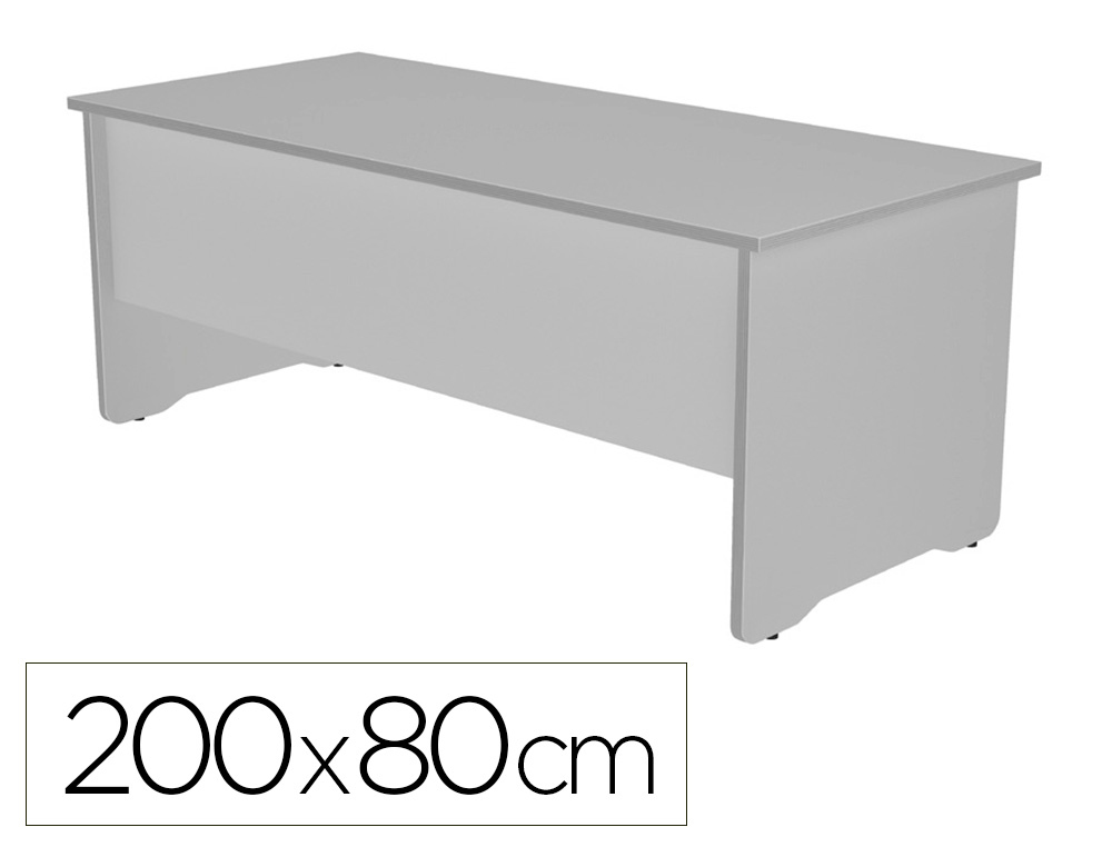 MESA DE OFICINA ROCADA WORK 2004AB02 ALUMINIO/GRIS 200X80 CM