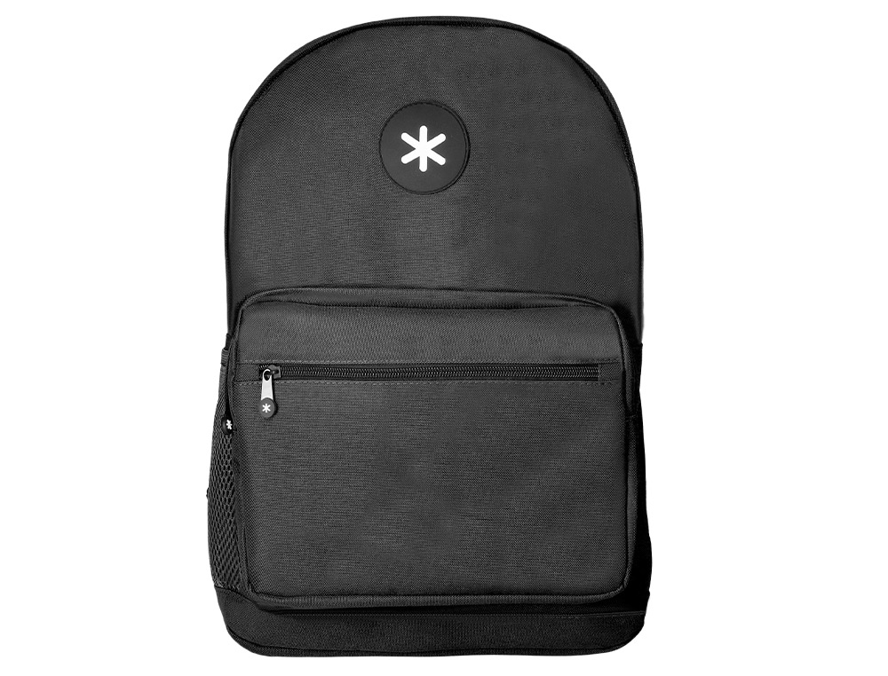 CARTERA ANTARTIK MOCHILA CON ASA Y BOLSILLO FRONTAL CONCREMALLERA COLOR NEGRO 320X140X430 MM