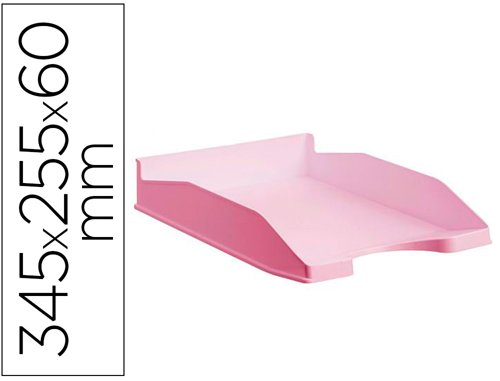 BANDEJA SOBREMESA ARCHIVO 2000 ECOGREEN PLASTICO 100% RECICLADO APILABLE FORMATOS DIN A4 Y FOLIO COLOR ROSA