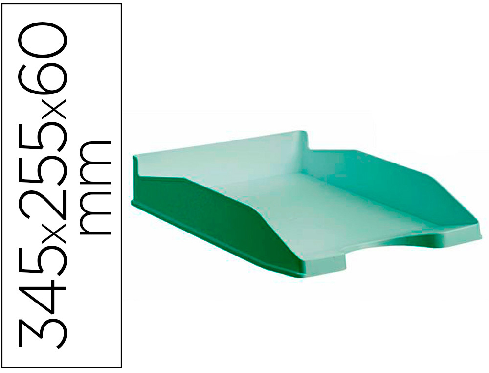 BANDEJA SOBREMESA ARCHIVO 2000 ECOGREEN PLASTICO 100% RECICLADO APILABLE FORMATOS DIN A4 Y FOLIO COLOR VERDE
