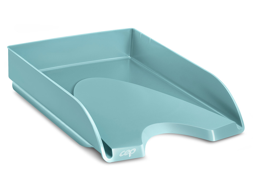 BANDEJA DE SOBREMESA CEP RIVIERA PLASTICO COLOR VERDE AGUA 348X257X66 MM