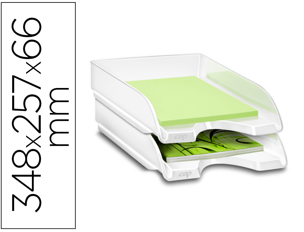 BANDEJA DE SOBREMESA CEP PROTECT ANTIBACTERIANA PLASTICO COLOR BLANCO 348X257X66 MM