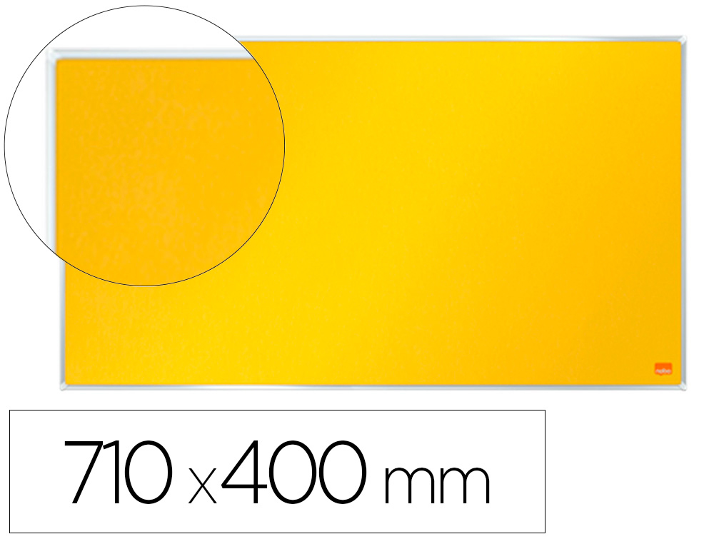 TABLERO DE ANUNCIOS NOBO IMPRESSION PRO FIELTRO AMARILLO FORMATO PANORAMICO 32\" 710X400 MM