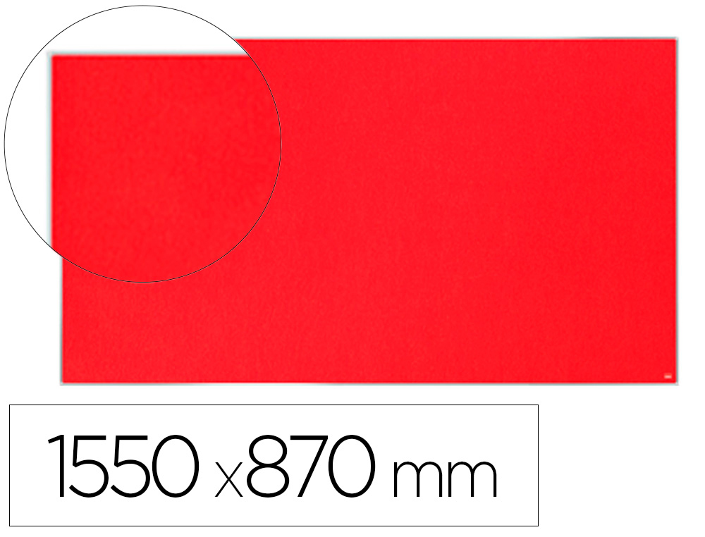 TABLERO DE ANUNCIOS NOBO IMPRESSION PRO FIELTRO ROJO FORMATO PANORAMICO 70\" 1550X870 MM