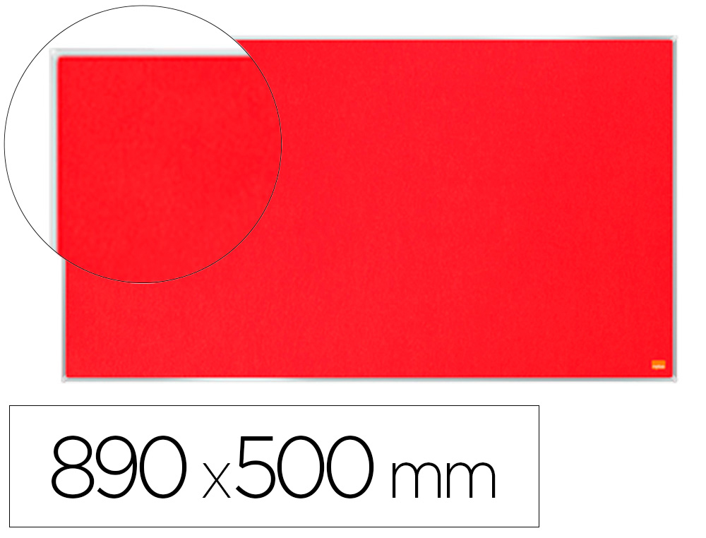 TABLERO DE ANUNCIOS NOBO IMPRESSION PRO FIELTRO ROJO FORMATO PANORAMICO 40\" 890X500 MM