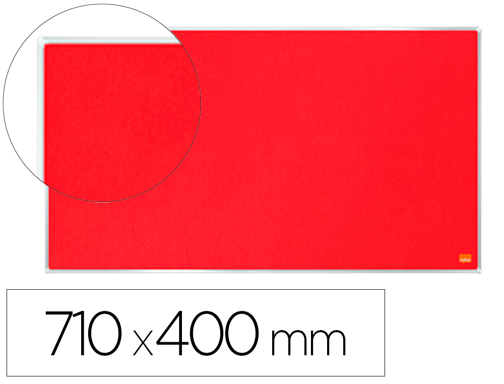 TABLERO DE ANUNCIOS NOBO IMPRESSION PRO FIELTRO ROJO FORMATO PANORAMICO 32\" 710X400 MM