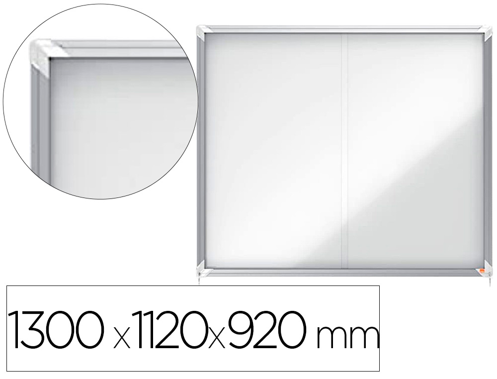 VITRINA DE ANUNCIOS NOBO PREMIUM PLUS MAGNETICA CON PUERTA CORREDERA 15 X DIN A4 1300X1120X920 MM