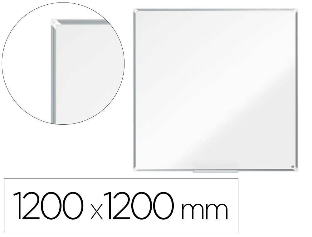 PIZARRA BLANCA NOBO PREMIUM PLUS ACERO LACADO MAGNETICA 1200X1200 MM