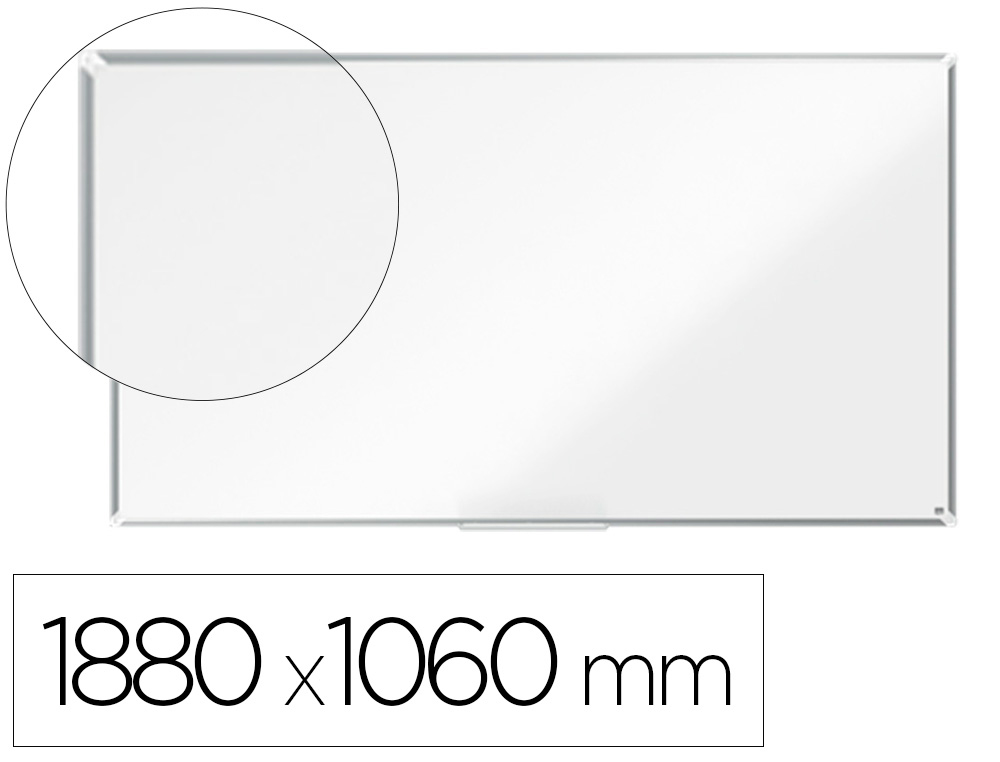 PIZARRA BLANCA NOBO PREMIUM PLUS ACERO LACADO FORMATO PANORAMICO 85\" MAGNETICA 1880X1060 MM