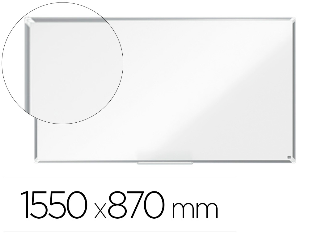 PIZARRA BLANCA NOBO PREMIUM PLUS ACERO LACADO FORMATO PANORAMICO 70\" MAGNETICA 1550X870 MM