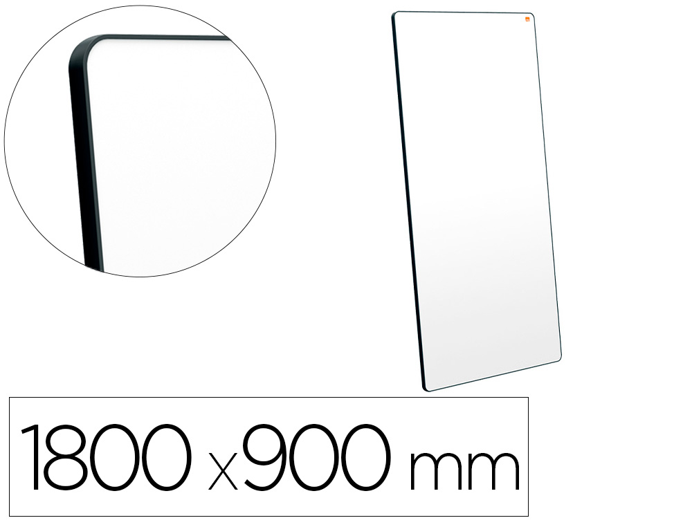 PIZARRA BLANCA NOBO MOVE&amp;MEET EXTRAIBLE Y PORTATIL MARCO NEGRO DOBLE CARA MAGNETICA 1800X900 MM