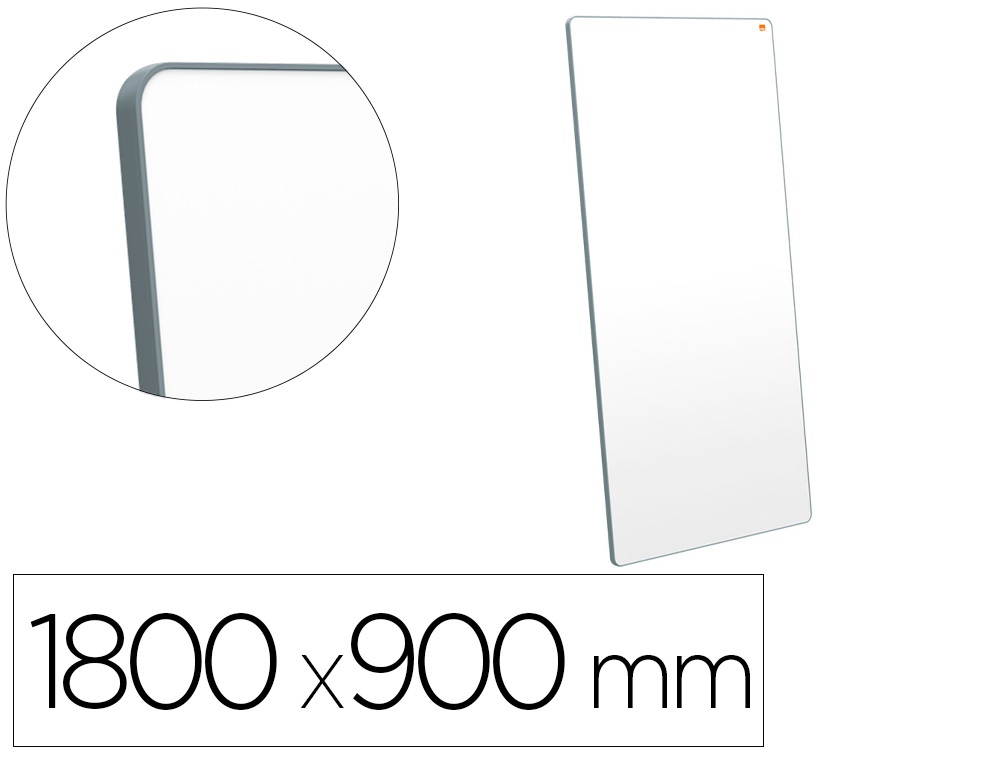 PIZARRA BLANCA NOBO MOVE&amp;MEET EXTRAIBLE Y PORTATIL MARCO GRIS DOBLE CARA MAGNETICA 1800X900 MM