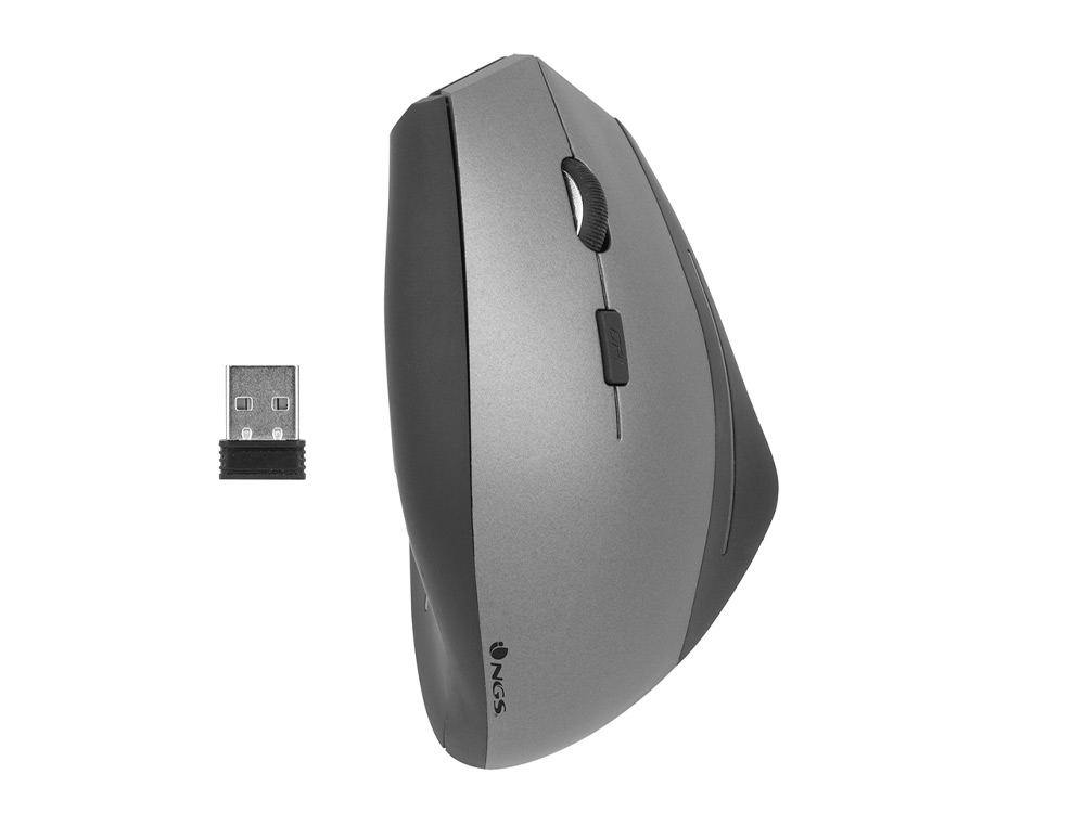 RATON NGS EVO ZEN OPTICO ERGONOMICO 800/1200/1600 DPI INALAMBRICO 5 BOTONES RECEPTOR USB 2,4 GHZ COLOR