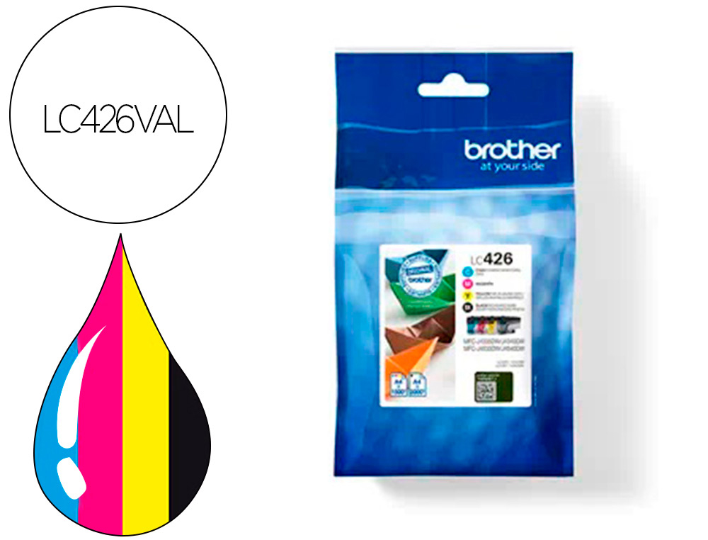 INK-JET BROTHER LC426VAL MFCJ4340DW / 4540DW / 4540DWXL PACK 4 COLORES 3000 PAGINAS NEGRO Y 1500 PAGINAS