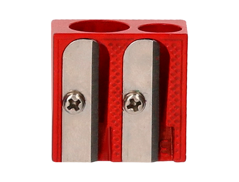 SACAPUNTAS LIDERPAPEL METALICO CUÑA 2 USOS COLOR ROJO