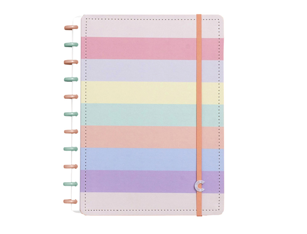 CUADERNO INTELIGENTE GRANDE TONOS PASTEL ARCOIRIS 280X215 MM