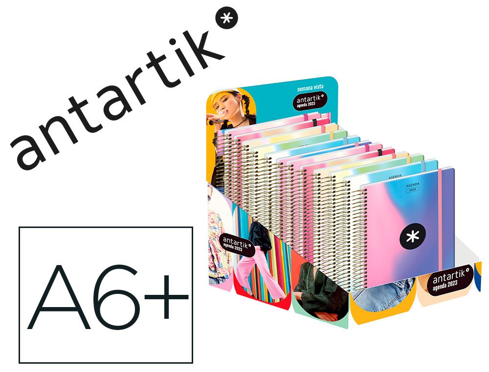 AGENDA DE OFICINA ANTARTIK 2023 SEMANA VISTA 90 GR CON SOBRE MARCAPAGINAS Y 3 HOJAS DE PEGATINAS 130X175 MM