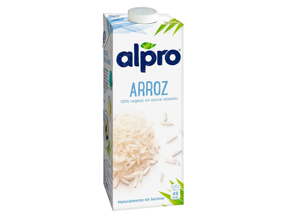 BEBIDA DE ARROZ ALPRO 100% VEGETAL SIN AZUCAR CON CALCIO Y VITAMINAS BRIK DE 1 LITRO