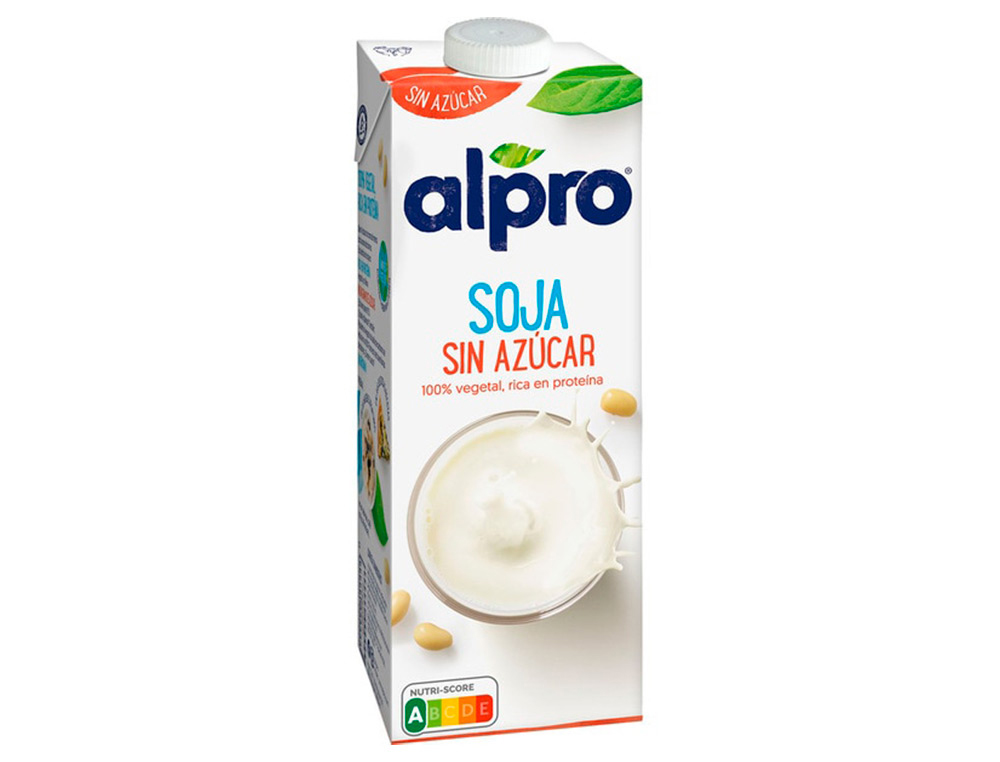 BEBIDA DE SOJA ALPRO 100% VEGETAL SIN AZUCAR RICA EN PROTEINAS CON CALCIO Y VITAMINAS BRIK DE 1 LITRO