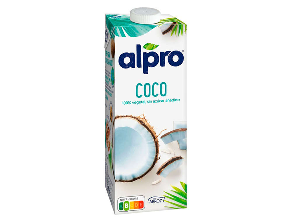 BEBIDA DE COCO CON ARROZ ALPRO 100% VEGETAL SIN AZUCAR CON CALCIO Y VITAMINAS BRIK DE 1 LITRO