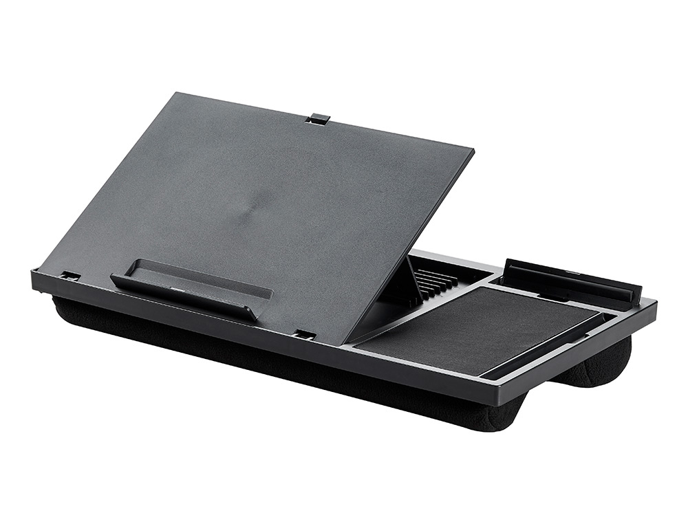 SOPORTE Q-CONNECT ANCHO PARA PORTATIL MOVIL RATON HASTA 17\&quot; AJUSTABLE 7 ANGULOS DIFERENTES COLOR NEGRO
