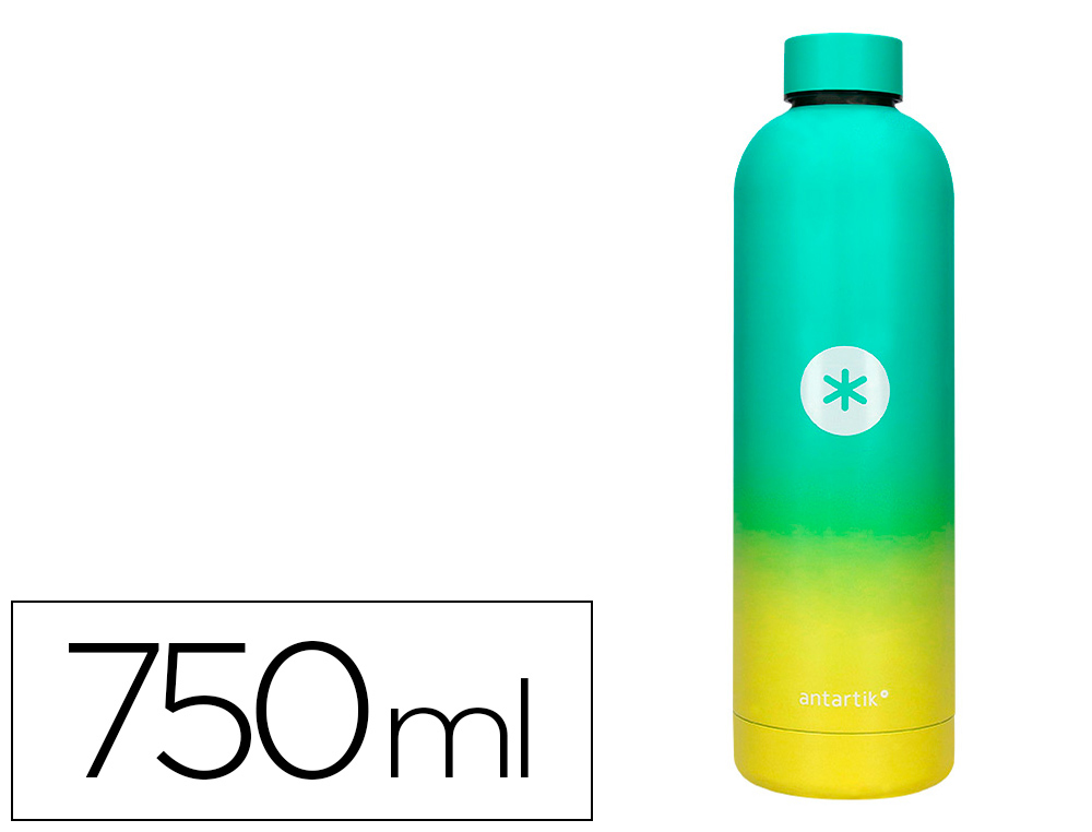 BOTELLA PORTALIQUIDOS ANTARTIK ISOTERMICA ACERO INOXIDABLE LIBRE DE BPA COLOURFUL AMARILLO/VERDE 750 ML