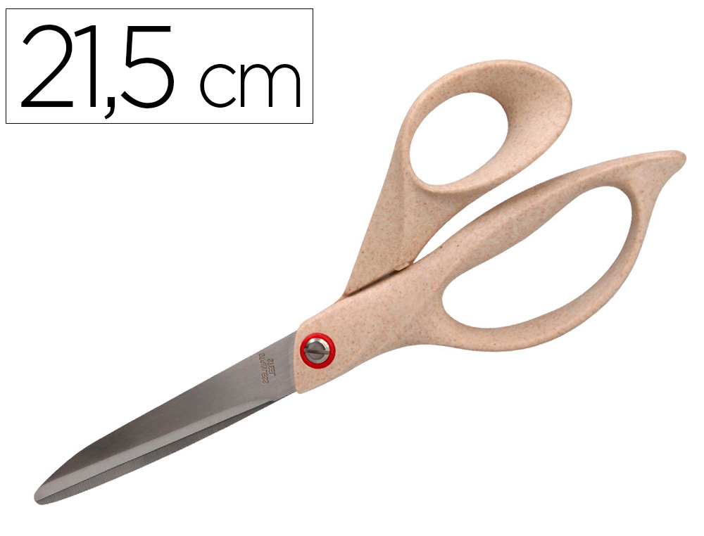 TIJERA OFICINA LIDERPAPEL ACERO INOXIDABLE MANGO ECO MATERIAL 8\" 21,5 CM EN BLISTER