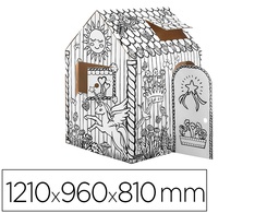 [1232401] CASA DE JUEGO BANKERS BOX PLAYHOUSE UNICORNIO PARA PINTAR FABRICADA EN CARTON RECICLADO 1210X960X810 MM