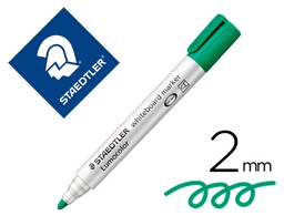 [351-53] ROTULADOR STAEDTLER LUMOCOLOR 351 PARA PIZARRA BLANCA PUNTA REDONDA 2 MM RECARGABLE COLOR VERDE CLARO