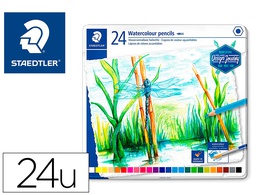 [14610C M24] LAPICES DE COLORES STAEDTLER ACUARELABLES CAJA METAL DE 24 COLORES SURTIDOS