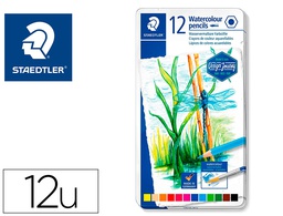 [14610C M12] LAPICES DE COLORES STAEDTLER ACUARELABLES CAJA METAL DE 12 COLORES SURTIDOS