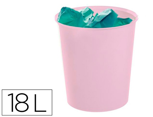 [2001 RS PS] PAPELERA PLASTICO ARCHIVO 2000 ECOGREEN 100% RECICLADA 18 LITROS COLOR ROSA PASTEL
