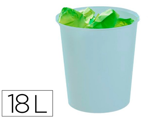 [2001 AZ PS] PAPELERA PLASTICO ARCHIVO 2000 ECOGREEN 100% RECICLADA 18 LITROS COLOR AZUL PASTEL